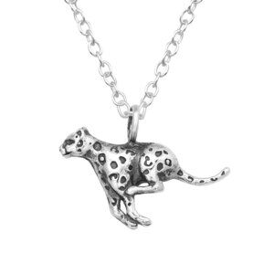 Sterling Silver Jaguar Necklace – Animal Pendant Gift